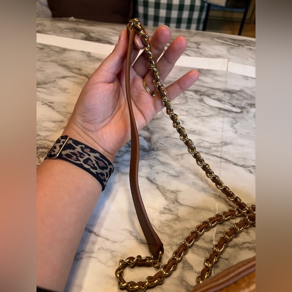 100% leather, Crocodile embossed 🐊 Brown Embossed Crossbody Bag by Talbots - Picture 11 of 12